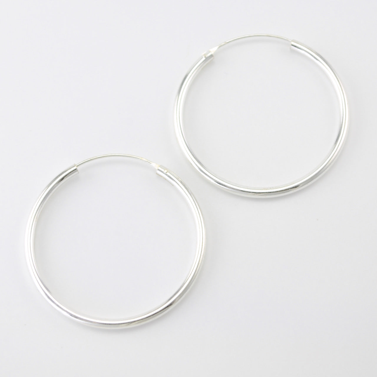 Silver 2.5X40mm Endless Hoop Earrings