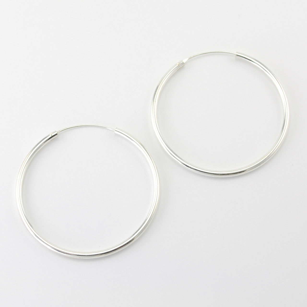 Silver 2.5X50mm Endless Hoop Earrings