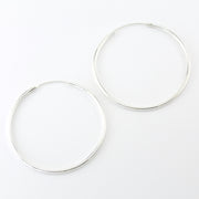 Silver 2.5X60mm Endless Hoop Earrings