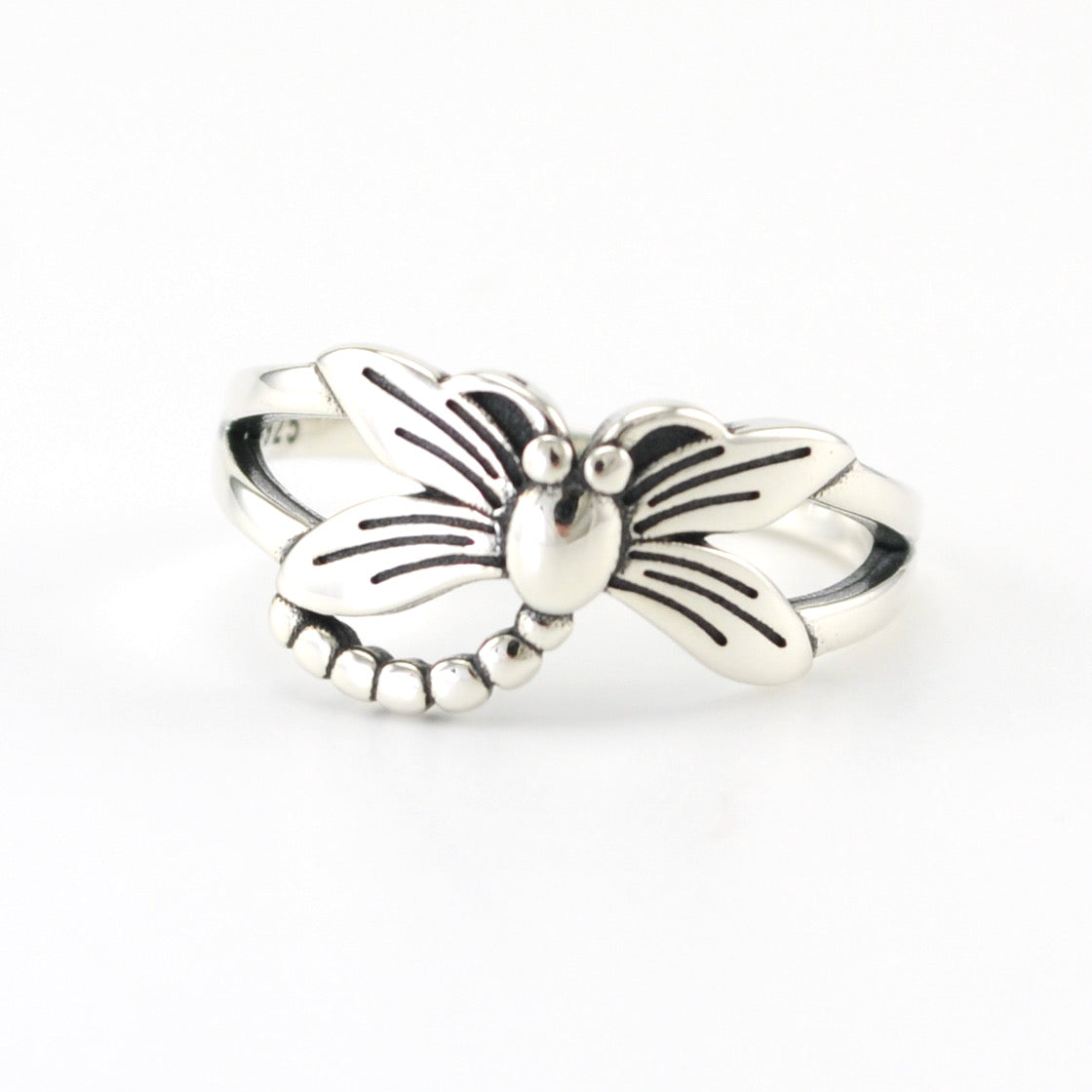 Silver Dragonfly Ring