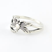 Side View Silver Dragonfly Ring