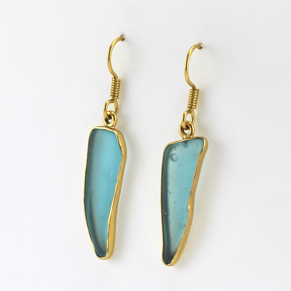 Side View Alchemía Recycled Turquoise Glass Earrings