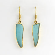 Alt View Alchemía Recycled Turquoise Glass Earrings
