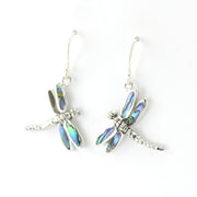 Sterling Silver Abalone Dragonfly Earrings