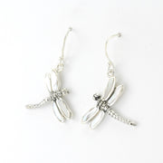 Sterling Silver Mother of Pearl Dragonfly Earrings