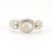 Alt View Silver Moonstone 4x6mm Oval Ring
