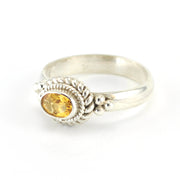 Alt View Silver Citrine 4x6mm Oval Ring