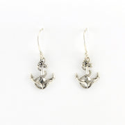 Alt View Silver Anchor Mini Dangle Earrings