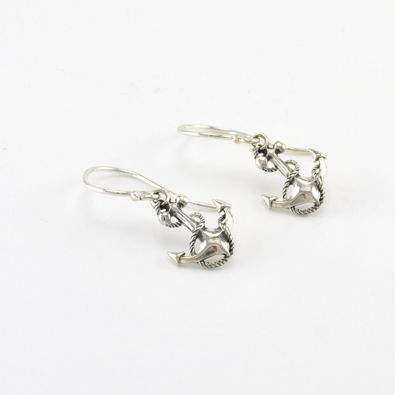 Silver Anchor Mini Dangle Earrings