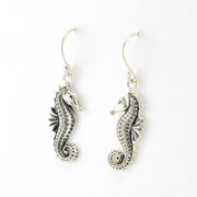 Silver Seahorse Dangle Earrings