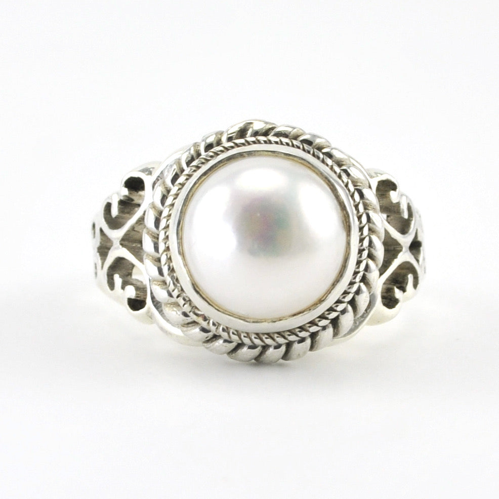 Silver Pearl 10mm Ring
