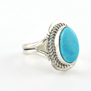 Alt View Silver Kingman Turquoise Oval Ring