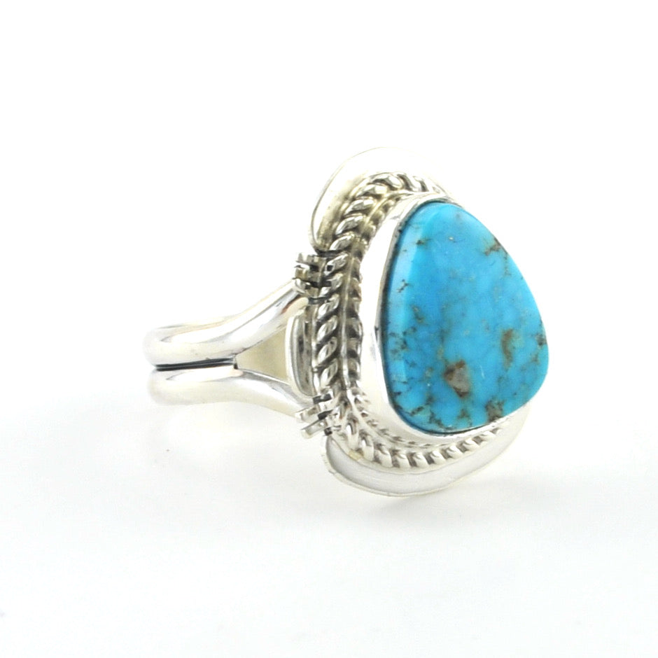 Alt View Silver Kingman Turquoise Ring
