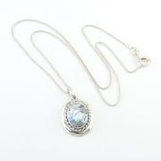 Sterling Silver Roman Glass Oval Necklace