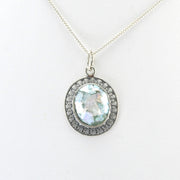 Alt View Silver Roman Glass Oval Necklace