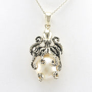 Alt View Silver Mabé Pearl Polished Octopus Necklace