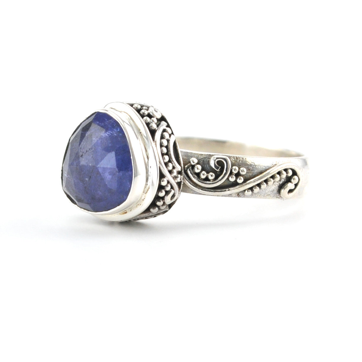 Silver Kyanite Trillion Ring
