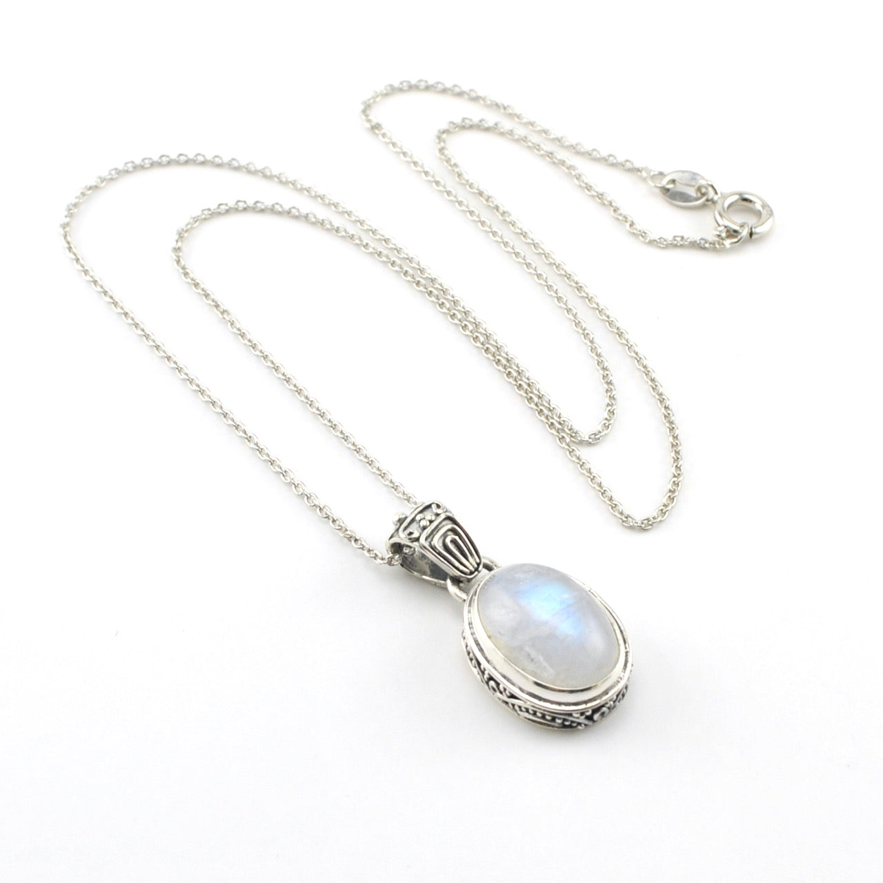 Buy YAFEINI925 Sterling Silver Moonstone Necklace Filigree Teardrop Pendant  Necklace Jewellery for Women Girls Online at desertcartINDIA
