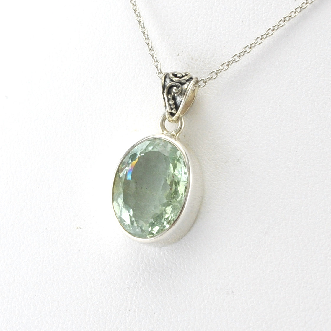 Sterling Silver Aquamarine 11x14mm Oval Necklace