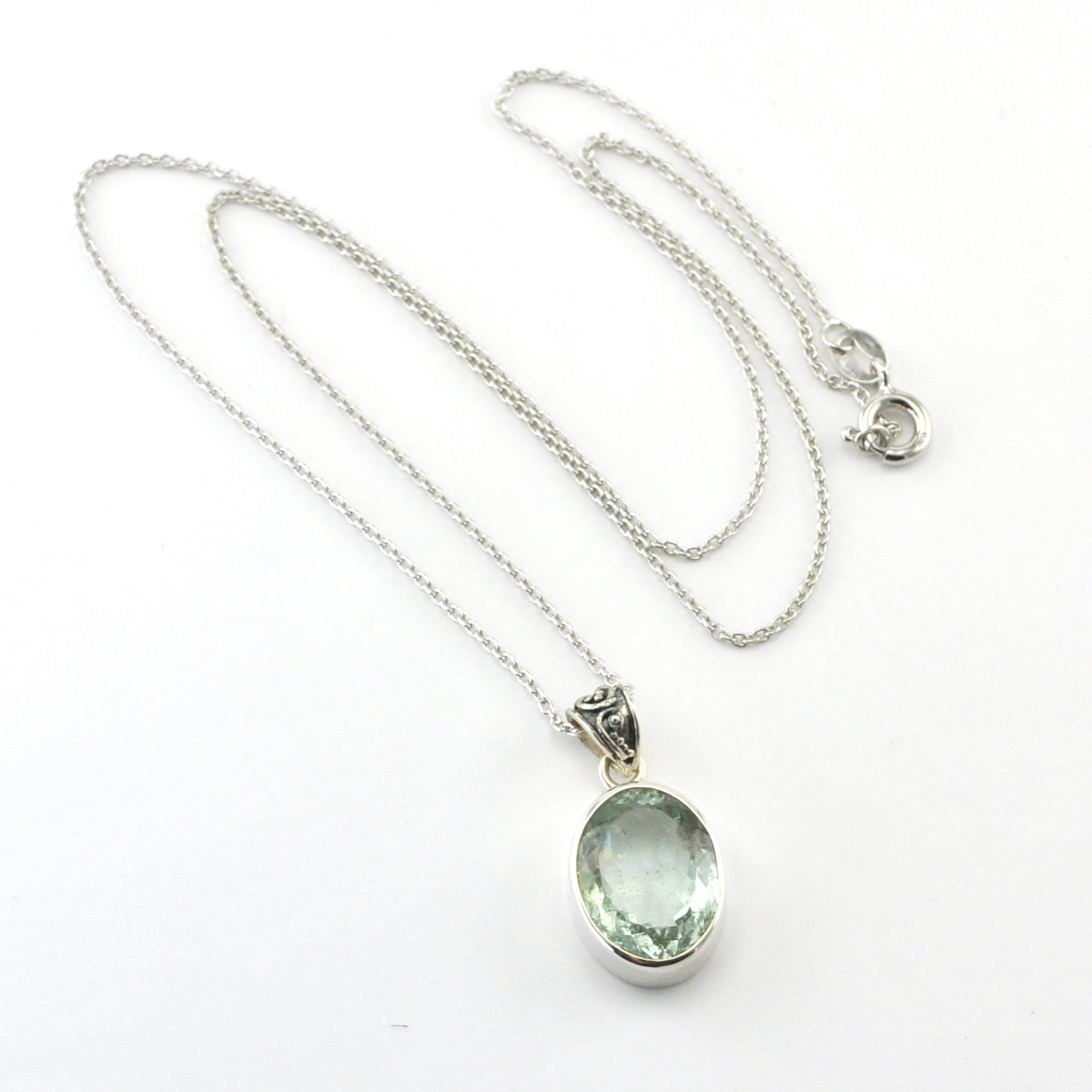 Sterling Silver Aquamarine 11x14mm Oval Necklace