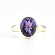Alt View Silver Amethyst 9x11mm Oval Ring