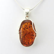 Alt View Sterling Silver Amber Oval Pendant