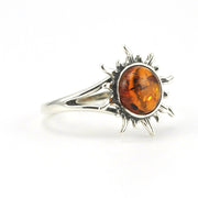 Alt View Sterling Silver Amber Sun Ring