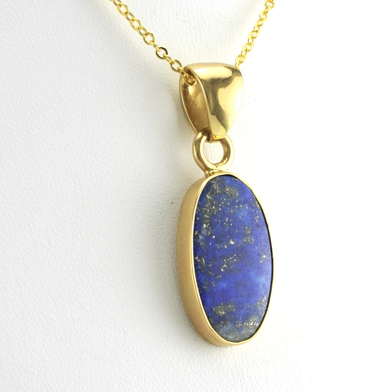 Side View Alchemía Lapis 9x23mm Oval Pendant