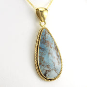 Side View Alchemía Aztec Lapis Tear Rope Pendant