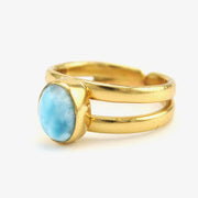 Side View Alchemía Larimar Small Oval Ring