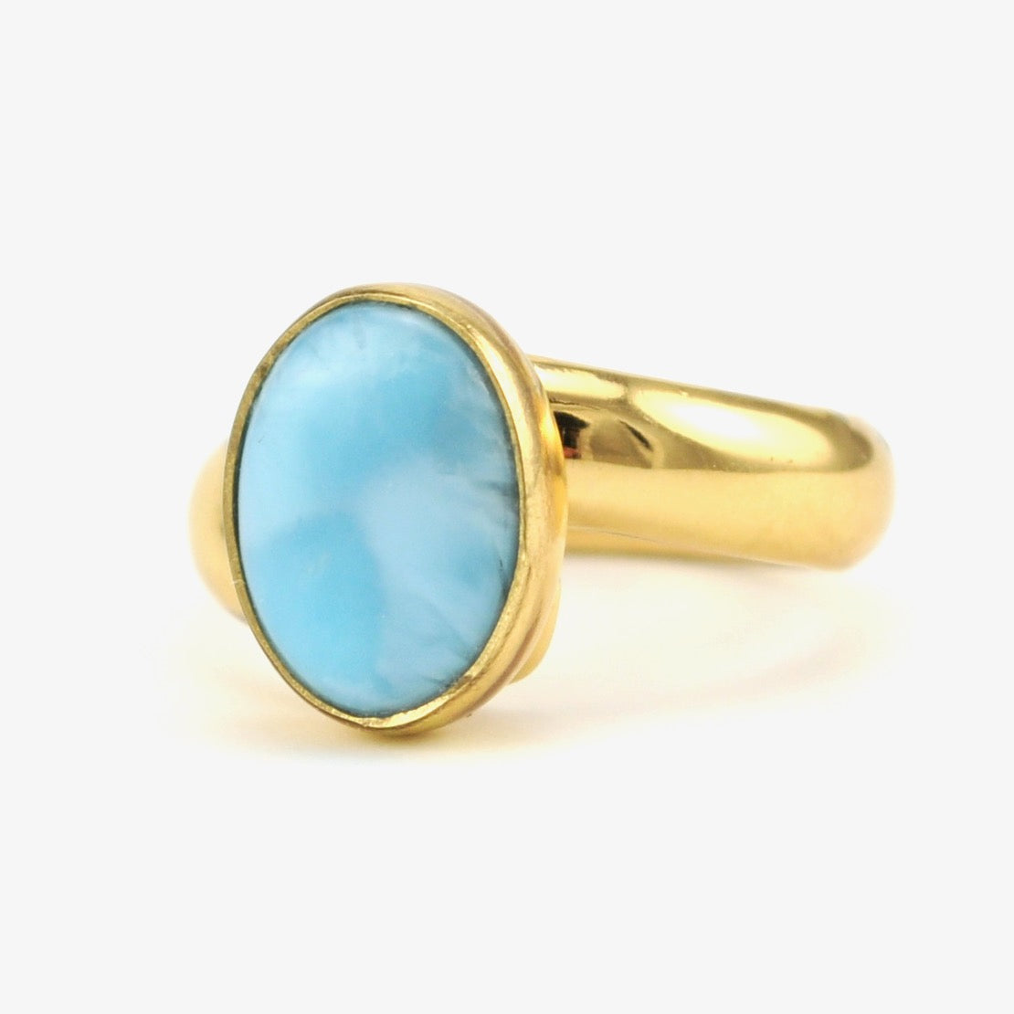 Side View Alchemía Larimar 9x12mm Oval Ring