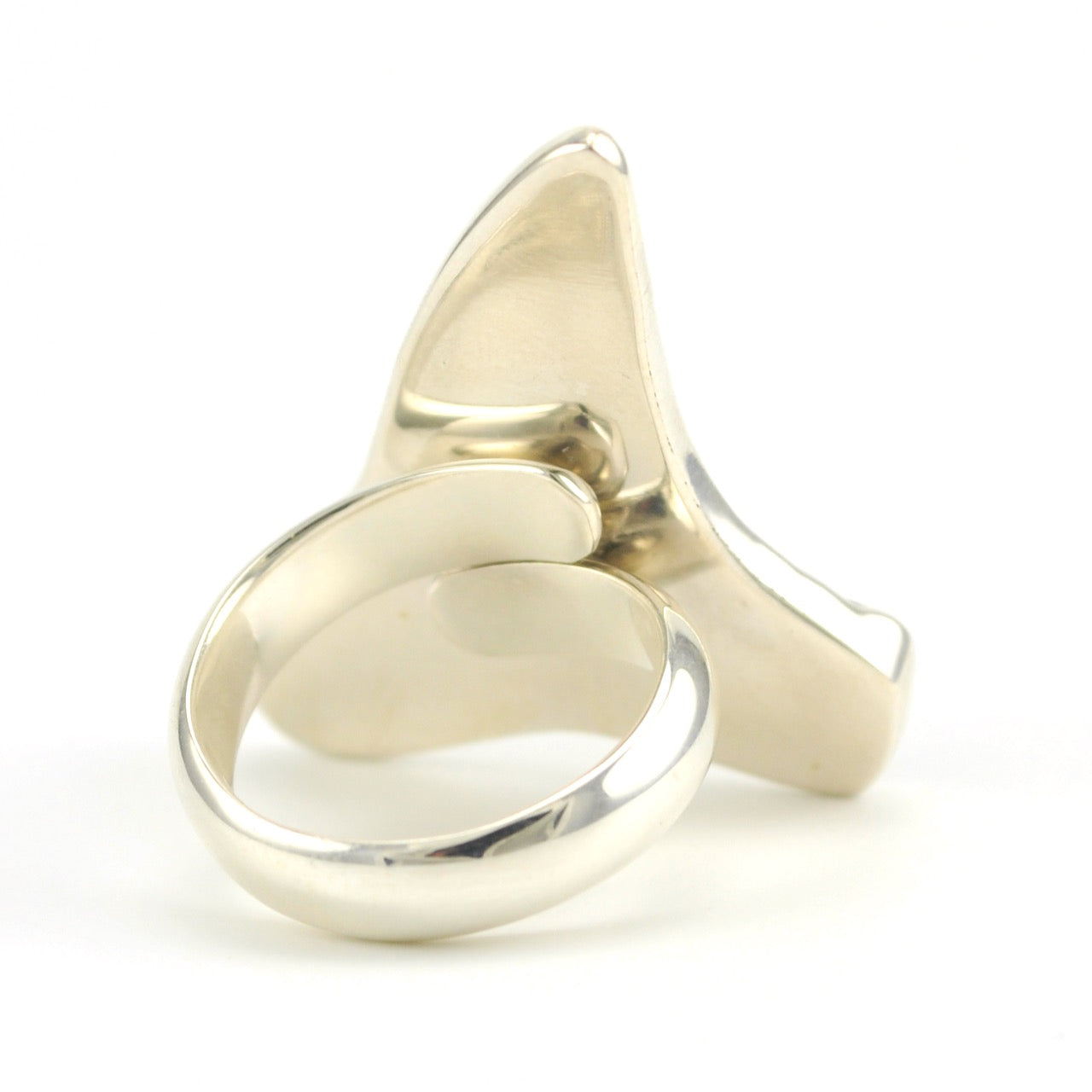 Side View Sterling Silver Fossil Shark Tooth Ring