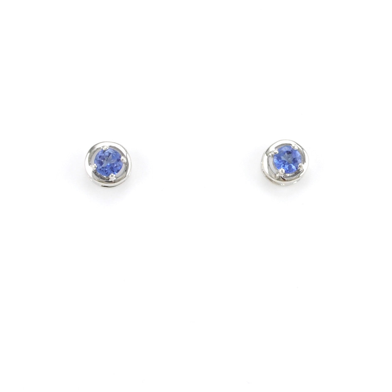 Sterling Silver Tanzanite .4ct Round Post Earrings