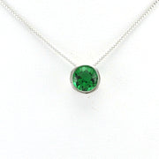 Alt View Sterling Silver Created Emerald 2ct Round Necklace