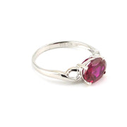 Alt View Sterling Silver Created Ruby 2.6ct Oval Ring