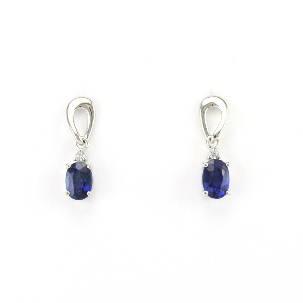 Sterling Silver Created Sapphire 1.2ct CZ Earrings