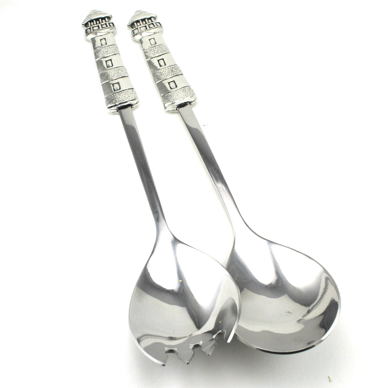 Handcrafted Pewter Lighthouse Salad Servers