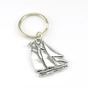Handcrafted Pewter Tall Ship Key Ring 