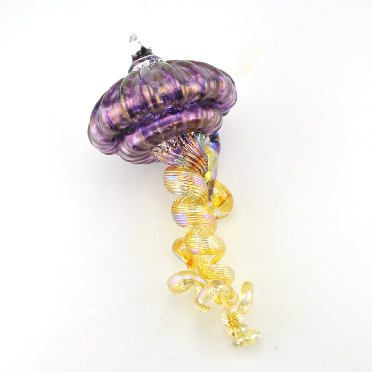 Glass Small Amethyst Hanging Jellyfish Ornament