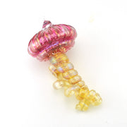 Glass Small Cranberry Hanging Jellyfish Ornament
