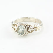 Alt View Silver Green Amethyst 5x7mm Oval Ring