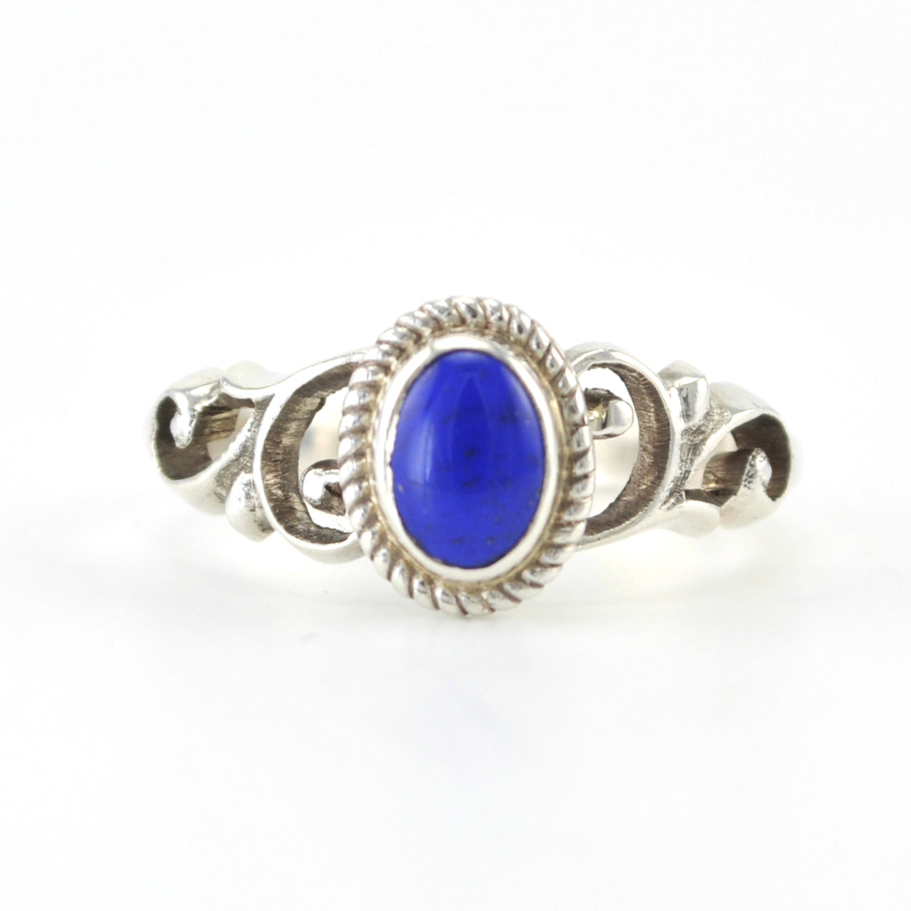 Silver Lapis 6x8mm Oval Ring