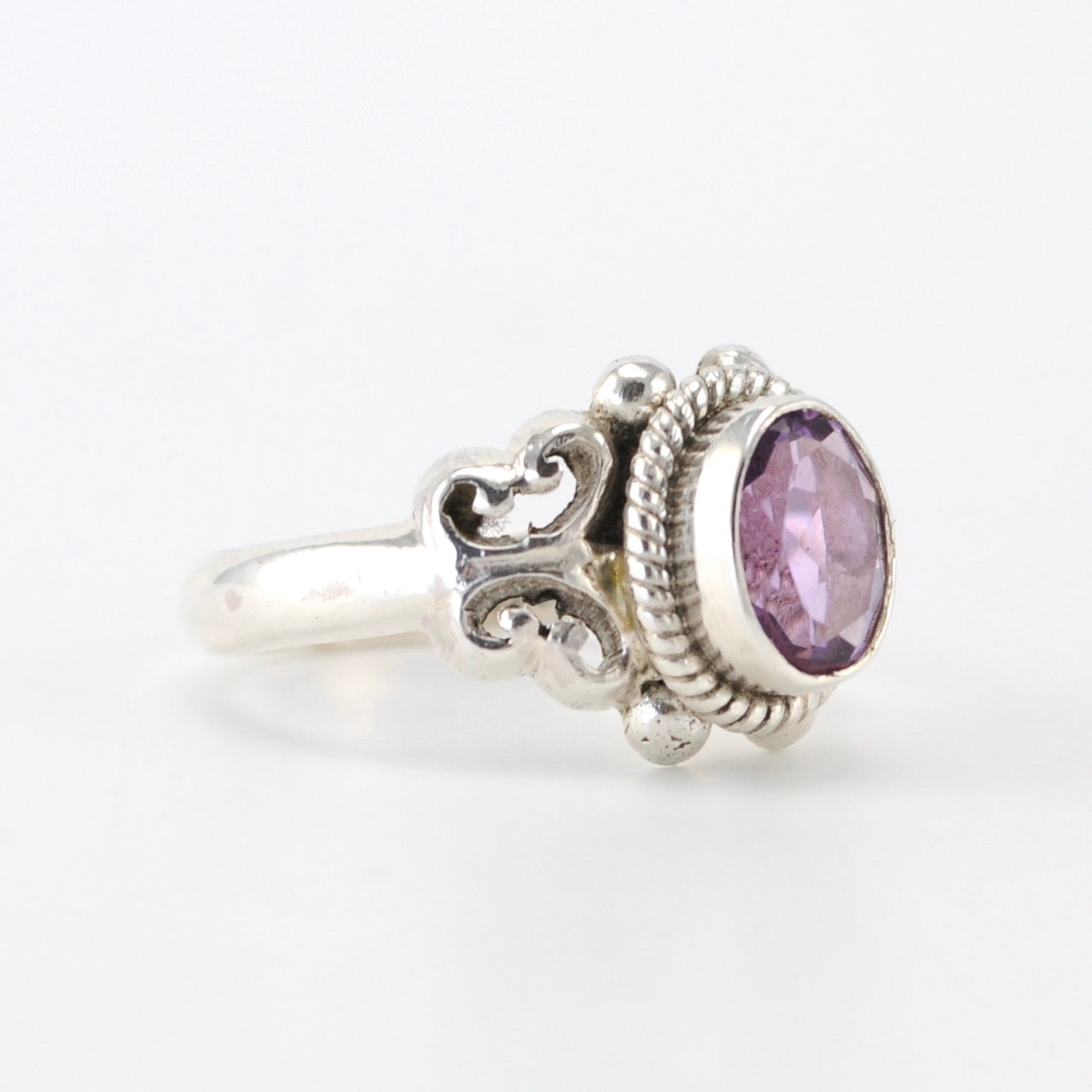 Alt View Silver Amethyst Oval Ring