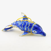 Articulated Cloisonné Small Blue Dolphin Ornament