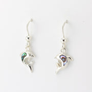 Silver Abalone Dolphin Earrings