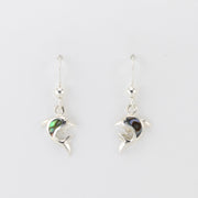 Alt View Silver Abalone Dolphin Earrings