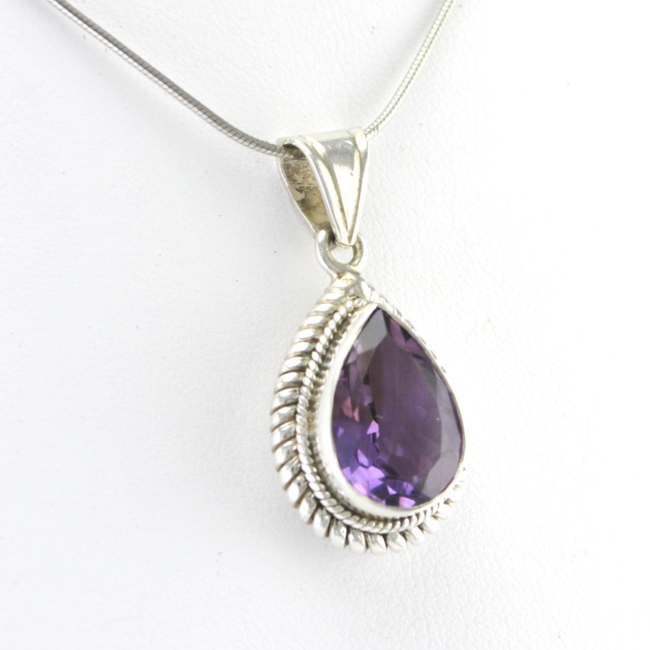 •AMETHYST DROP - 2• sterling silver pendant