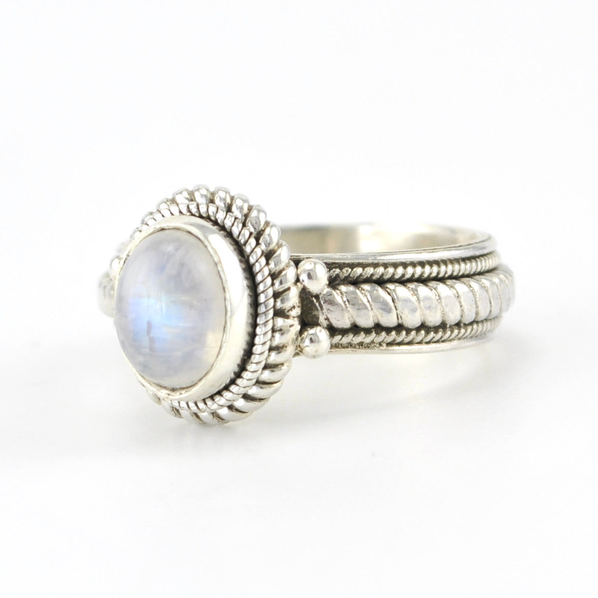 Silver Moonstone Oval Ring