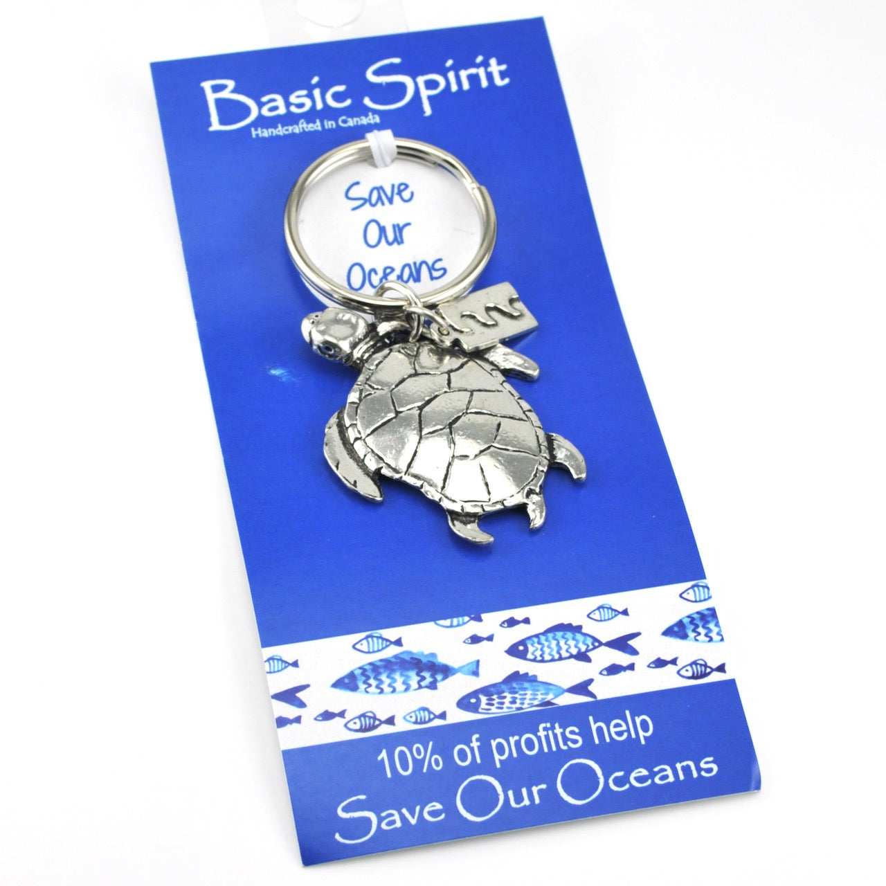 Handcrafted Pewter Sea Turtle Key Ring