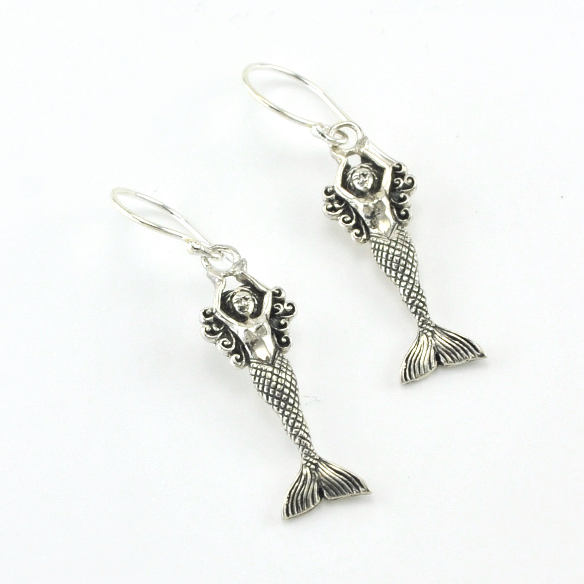 Silver Mermaid Dangle Earrings